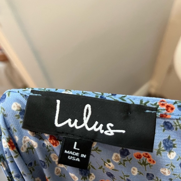 Cute Lulu's Blue Floral Print Dress - Picture 3 of 4